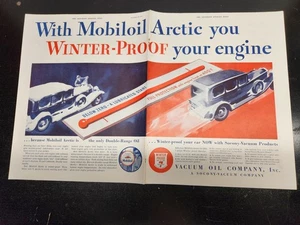 Vintage Saturday Evening Post Mobil Oil Advertisement - 2 Page Spread - 14 x 22 - Picture 1 of 9