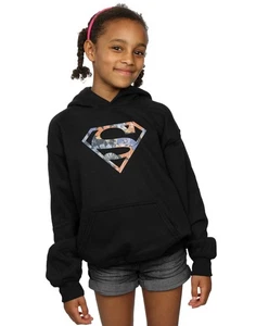 DC Comics Girls Superman Floral Logo 2 Hoodie - Picture 1 of 13