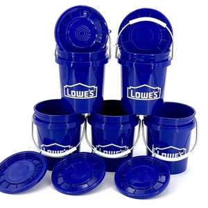 🪣 Lowe's Mini Bucket 5-pack Set! 0.5-Quart BPA-Free Polypropylene, With Lid - Picture 1 of 5
