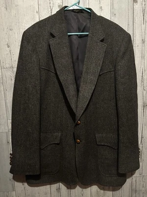 Vintage Miller Stockman Western Blazer Gray Tweed Mens Size 46L - Image 1 of 4