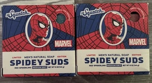 2-Pack Dr. Squatch Spidey Suds (Spiderman) Marvel 5oz Limited Edition Soap New! - Picture 1 of 4