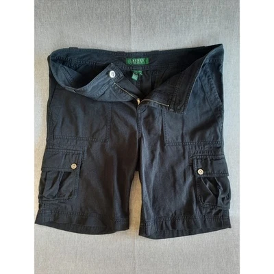 Pantalones Cortos de Carga Lauren Ralph Lauren Petite Negros para Mujer 6P Bolsillos con Cremallera VER Foto 1 de 4