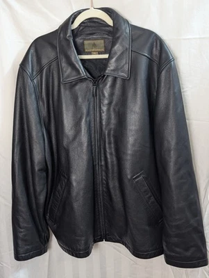 Rainforest 100% Genuine Leather Black Coat Jacket Men's XXL Heavyweight / Warm - Image 1 of 4