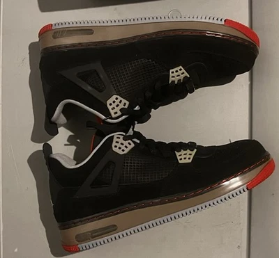 NIKE AIR JORDAN AJF FUSION 4 AIR JORDAN 4 RETRO "BRED" BLACK SZ 11 [364342-061] - Image 1 of 4