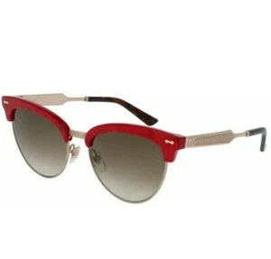 Gucci GG0055S 004 DAMASCATO Gold Red Pearl Cat Eye Metal Etched Sonnenbrille Damen - Bild 1 von 12