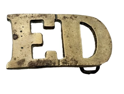 VINTAGE ED BELT BUCKLE SOLID BRASS BUCKLE "ED" MEN'S BUCKLE COLLECTIBLE - Image 1 of 4