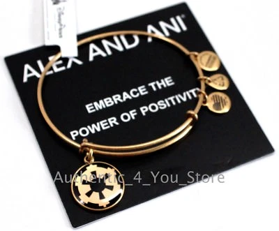 NOVO Disney ALEX AND ANI Star Wars Imperial Crest Symbol Pulseira Berloque OURO - Imagem 1 de 3