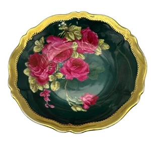 O & F G Royal Austria Rose Dubarry grande ciotola di rose fiori dipinta e firmata a mano - Foto 1 di 10