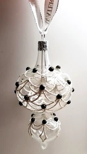 WATERFORD 2015 HOLIDAY HEIRLOOMS BLACK TIE BLACK BEADED CHANDELIER DROP ORNAMENT - Picture 1 of 9