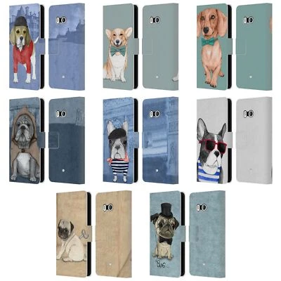 BARRUF DOGS LEATHER BOOK WALLET CASE COVER FOR HTC PHONES 1 - Image 1 of 4