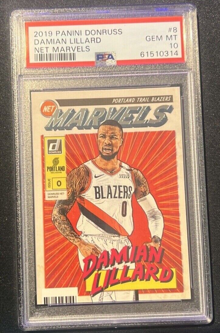 2019 Panini Donruss Damian Lillard Net Marvels PSA 10 Bucks Blazers