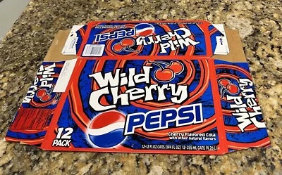Vintage Pepsi Wild Cherry Carrier Cardboard Sign 12 Pack Cola Soda Drink 2003 - Image 1 of 4
