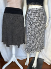 Vintage Y2K Skirts Lot of 2 Reversible Fold Waist Black Whimsy Fairy Grunge S/M