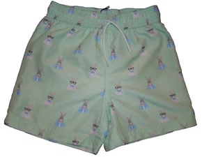 Janie & Jack Boys Size 5 Bunny Rabbit Print Swim Trunks - Picture 1 of 6