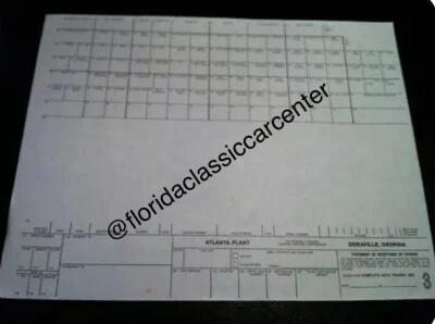 CADILLAC 1976-79 HOJA DE CONSTRUCCIÓN DE FÁBRICA EN BLANCO ELDORADO deVille FLEETWOOD Foto 1 de 2