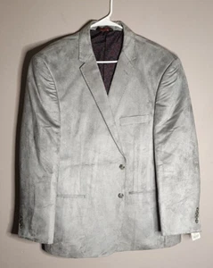 Linea Uomo Men's Micro Suede Dove Gray Suit Jacket Size 52R - Picture 1 of 7