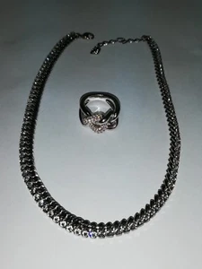 Swarovski Necklace and Ring Size 58 - Picture 1 of 7