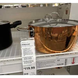 NEU Ikea Finmat Kupfer Edelstahl Topf 5 Quart mit Deckel, brandneu in Box - Bild 1 von 2