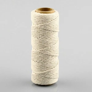 50M Natural Handmade Cotton Piping Cord Draw String Craft Macrame Artisan String - Picture 1 of 5