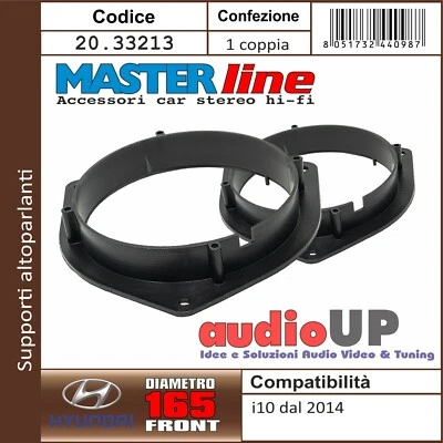 Supports D'Enceintes Auto 165 Mm Hyundai I10 Depuis 2014 Adaptateurs Avant - Photo 1/2