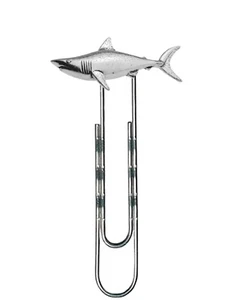 F15 Mako Shark fine English Pewter on a slide clip bookmark Holder book page - Picture 1 of 1