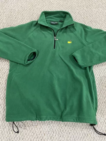 Men's Masters Collection Green Quarter Zip Sweater Fleece Jacket Medium Golf Cover