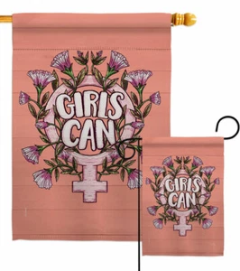 Bandiera da giardino in latta bambina supporto femminile decorativo piccolo regalo cortile casa striscione - Foto 1 di 17