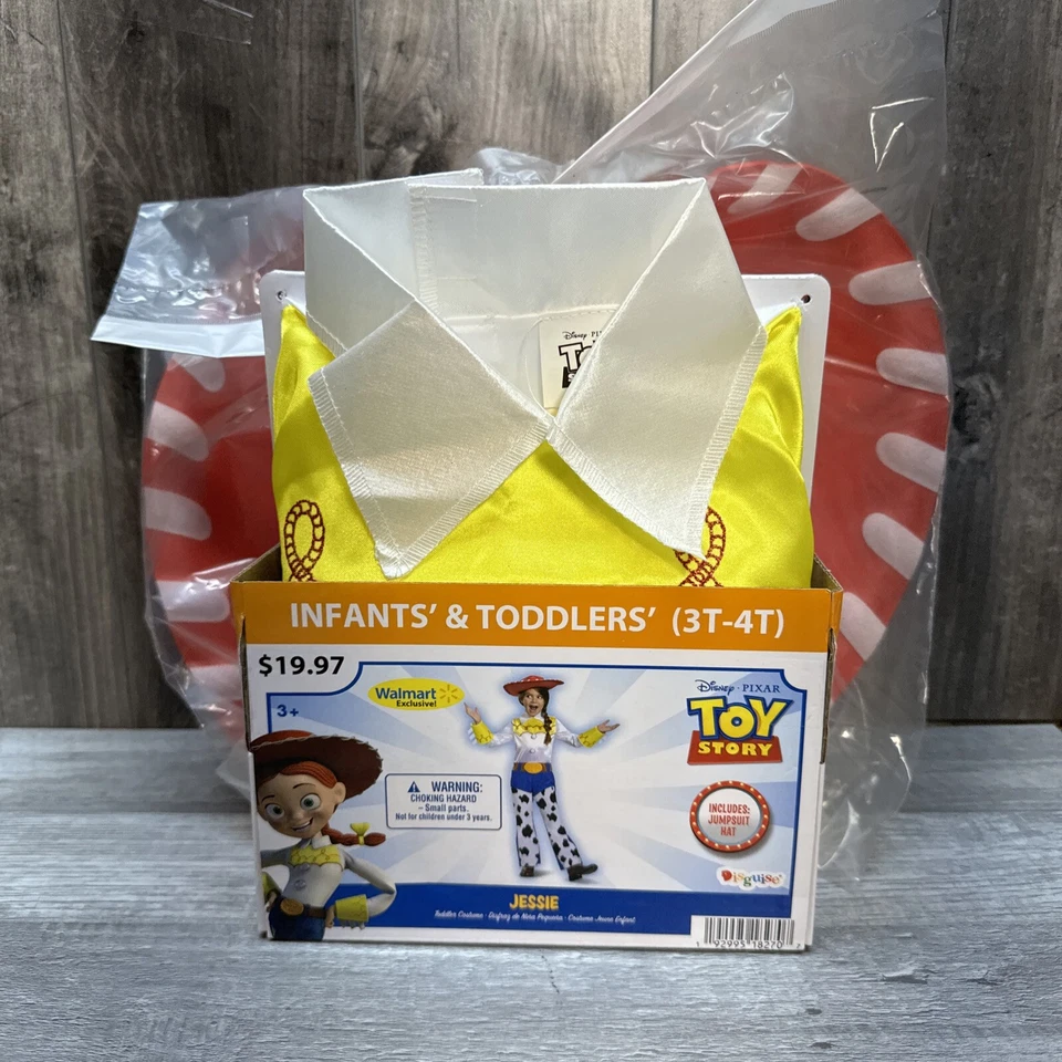 Pixar Disney Toy Story Jessie Sz 3T-4T Costume Dress Up Cowgirl Hat Jumpsuit