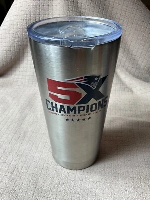 New England Patriots 5X Super Bowl Champions 20 oz. Tumbler Bottler Brands - EUC - Image 1 of 4
