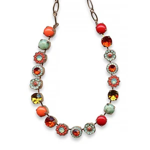 Mariana Necklace Timeless Hyacinth, Pacific Opal, Coral, Topaz, Turq, & Red C... - Picture 1 of 3