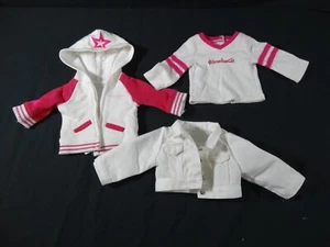 American Girl Doll True Spirit White Jean Denim Jacket + Logo Sweatshirt Hoodie - Picture 1 of 23