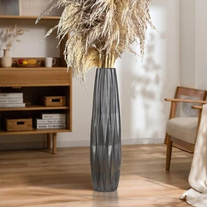 Silvery Ceramic Tall Floor Vase,24 Inch Large Modern Flower Vases for Home D - Picture 1 of 9