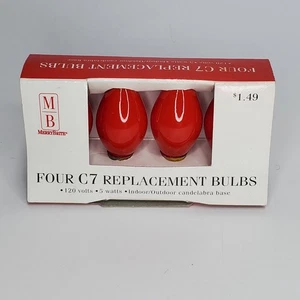 Christmas Merry Brite C-7 Red Replacement Bulbs 120 Volts - Picture 1 of 4