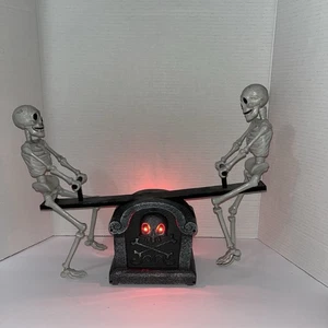 Hyde & Eek Halloween Animated Skeleton On SeeSaw Lights & Sounds! - Picture 1 of 5