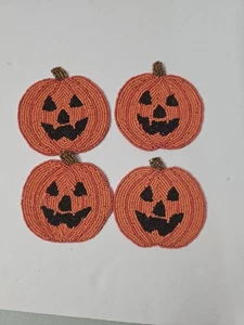 4er Set Jack O Latern Perlen Untersetzer Halloween - Bild 1 von 5