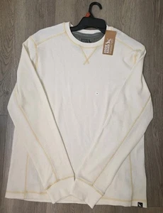 Eddie Bauer Men’s Thermal Crewneck Long Sleeve Shirt Undyed Beige Size M NWT - Picture 1 of 8
