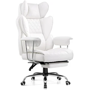 Big and Tall Office Chair, High Back Leather Gaming Chairs with Footrest, Exe... - Picture 1 of 8