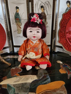 ANTIGUA Muñeca Japonesa Meiji/Taisho Ichimatsu Ningyo 10" Circa 1910  Foto 1 de 4