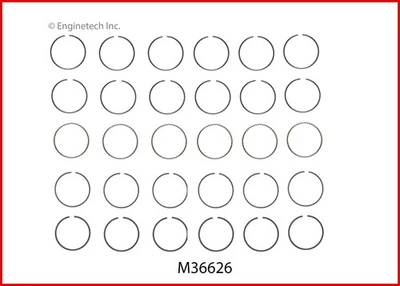 Conjunto completo de anel de pistão Enginetech Premium para sistema operacional Hyundai .020 - Imagem 1 de 2