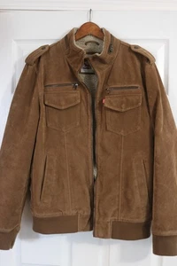 Levis Jacke Gr. M braun Sherpa gefüttert Trucker Faux Wildleder Western Bomber Cafe - Bild 1 von 9