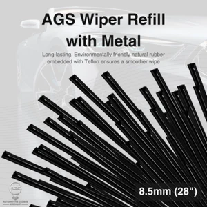 AGS Wiper Blade Refills with metal 8.5mm 28??(Pack of 20) - Picture 1 of 9