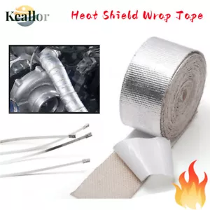 2"x 16'Adhesive Exhaust Header Turbo Manfold Pipe Aluminum Heat Shield Wrap Tape - Picture 1 of 4