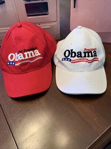 Cappello Berretto Baseball Obama For President Rosso Bianco Regolabile Democratico Coppia - Foto 1 di 7