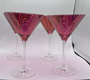 Vasos de vidrio rojo rubí Martini, Cosmo, Margarita - Imagen 1 de 10