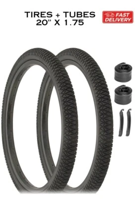 Neumáticos de bicicleta 20 x 1,75 + tubos DURO todo negro estilo libre calle BMX GT DYNO Foto 1 de 2