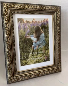 Victorian Style Photo Frame Gold Gilt Ornate Faux Wood Holds 5x7 Picture - Picture 1 of 9
