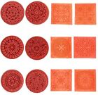 12 pièces timbres en bois, ensemble de timbres en caoutchouc à motif floral rétro vintage...