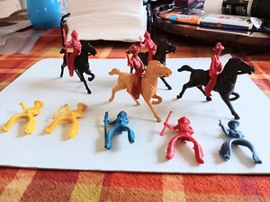 1950s Lido Playset Soft Plastic Cowboys Indians & Horses - Picture 1 of 2