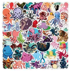 50 Pack of Octopus Animal Stickers for Laptop/Water Bottle/Phone Case - Picture 1 of 1