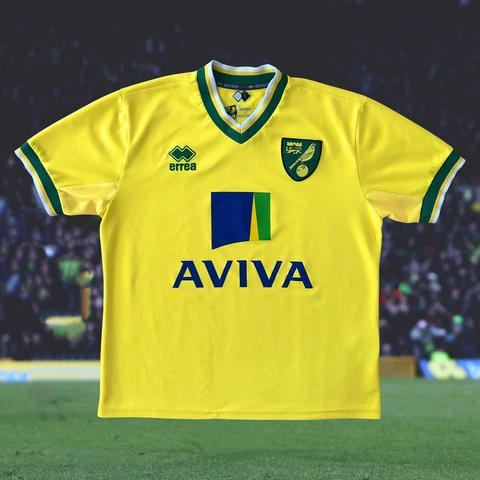 Norwich City 2011/12 Home Soccer Jersey Small Errea Football EPL Futbol Camiseta Cover